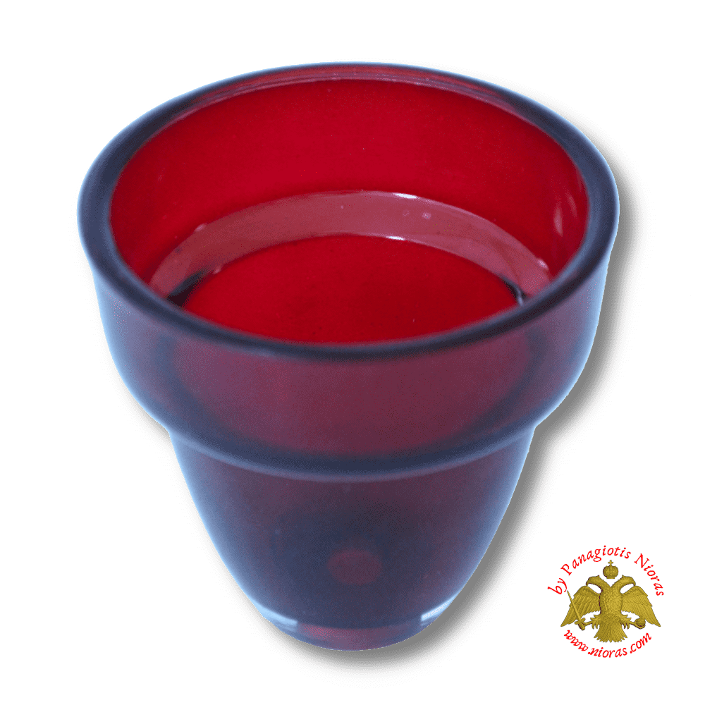 Replacement Oil Candle Glass Cup Design  M2 Red 10mm Hole