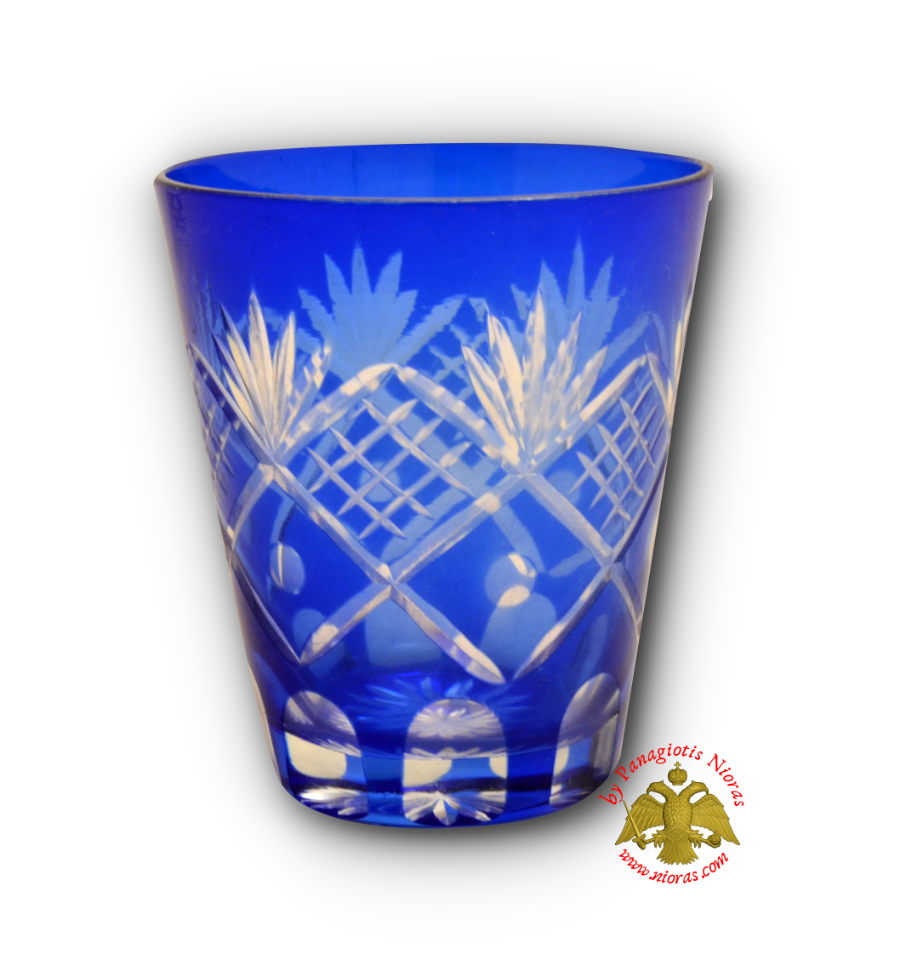 Romanian Orthodox Replacement Glass Cut Design Blue