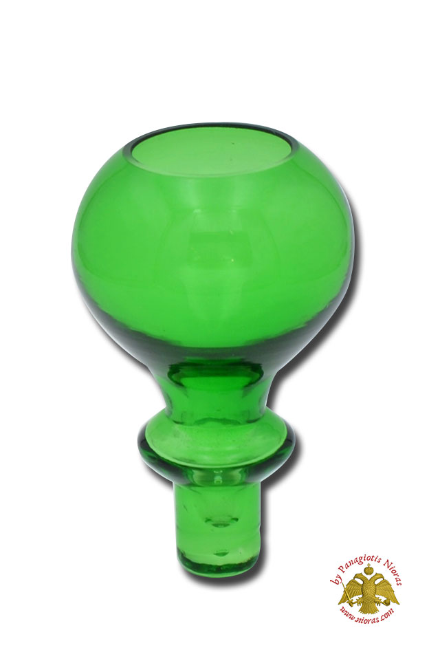 Κανδηλόκουπα Λουσέρνα Aπλή Πράσινη με Διάφανη Βάση