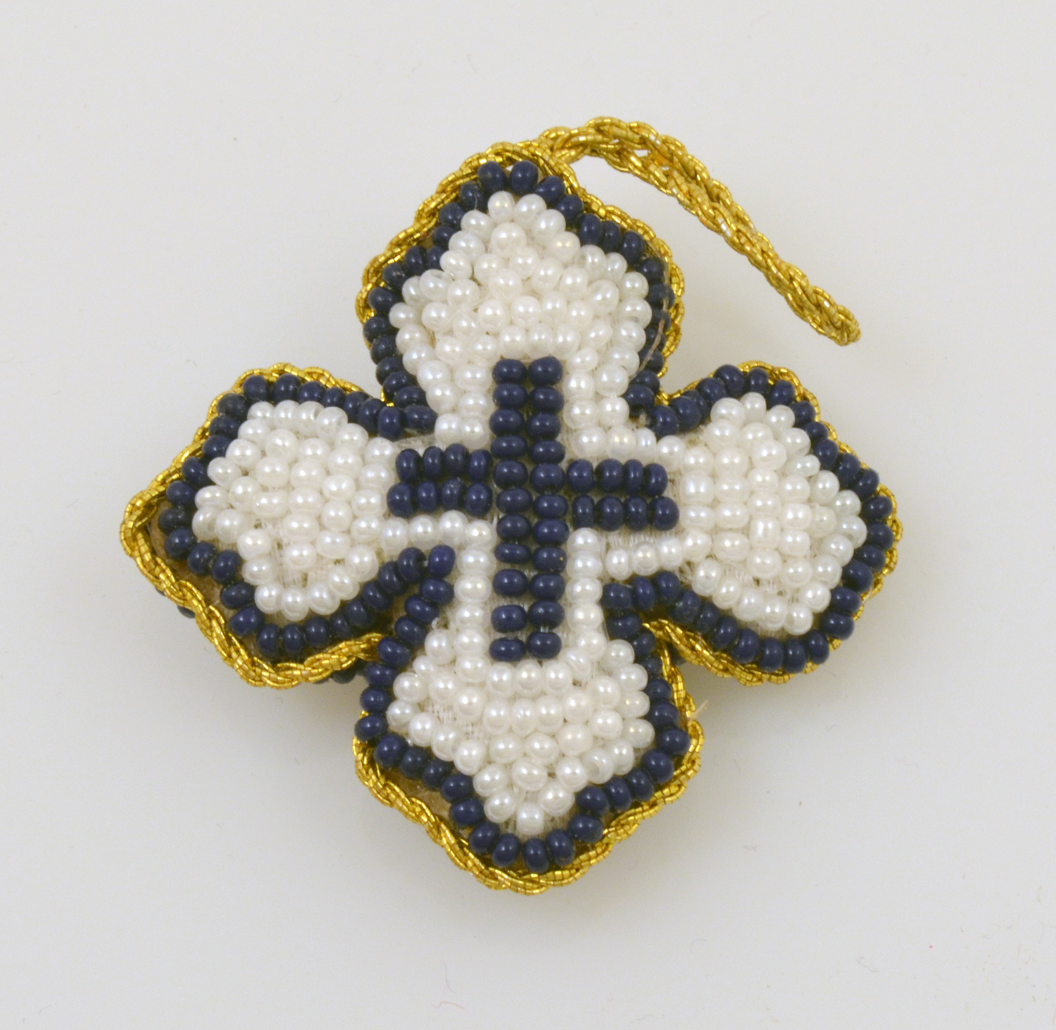 Orthodox Filakto Pendant Cross with White Beads
