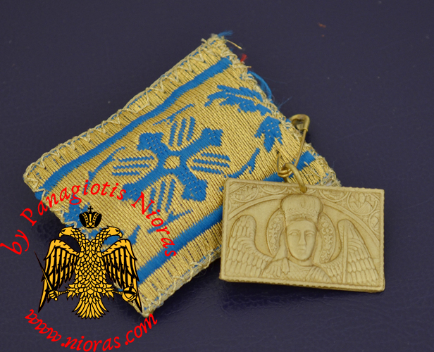 Amulet - Pendant Rectangular with Metal Icon of Archangel Mantamados