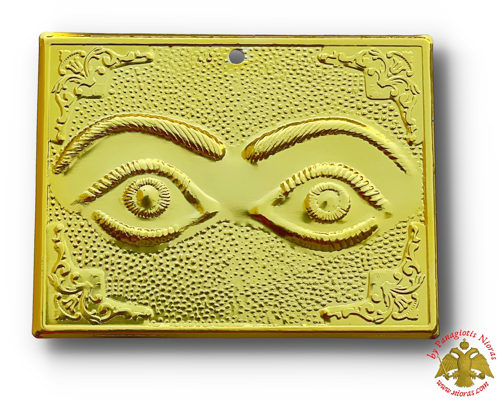 Orthodox Metal Tama Double Eyes ExVoto Gold Plated Milagros