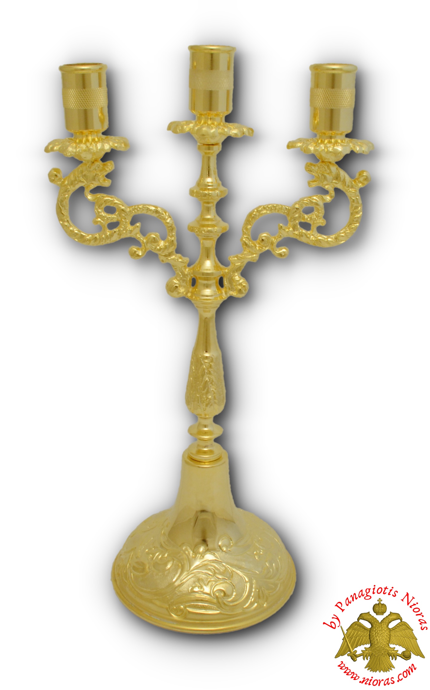 Orthodox Style Trikeri for Holy Table Gold Plated 30cm