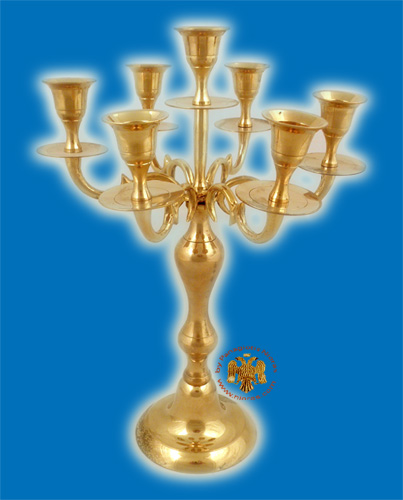 Traditional Brass 7-Branch Candle Stand