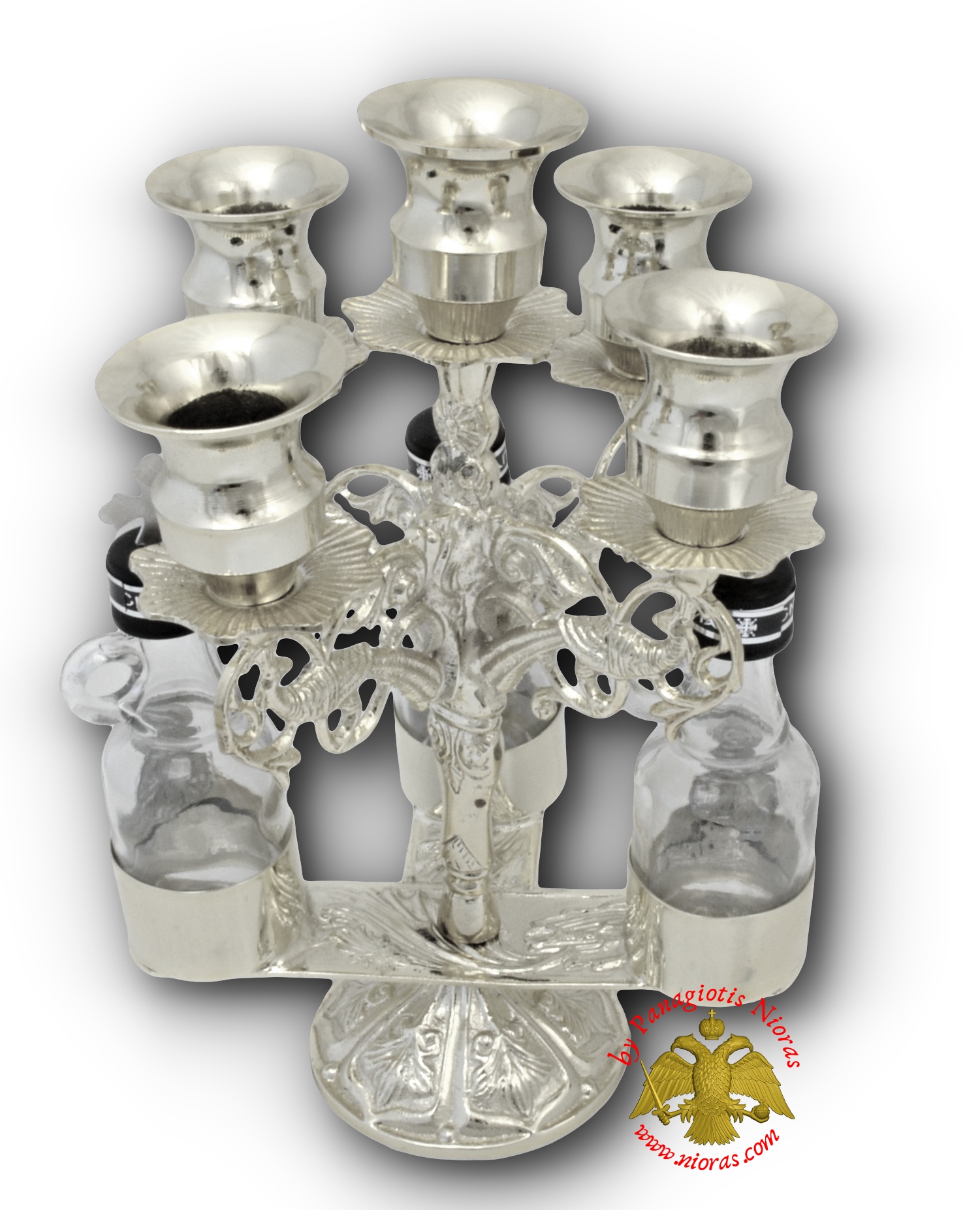 Holy Table Candle Stand for Artoklasia Nickel Plated h:25x15cm