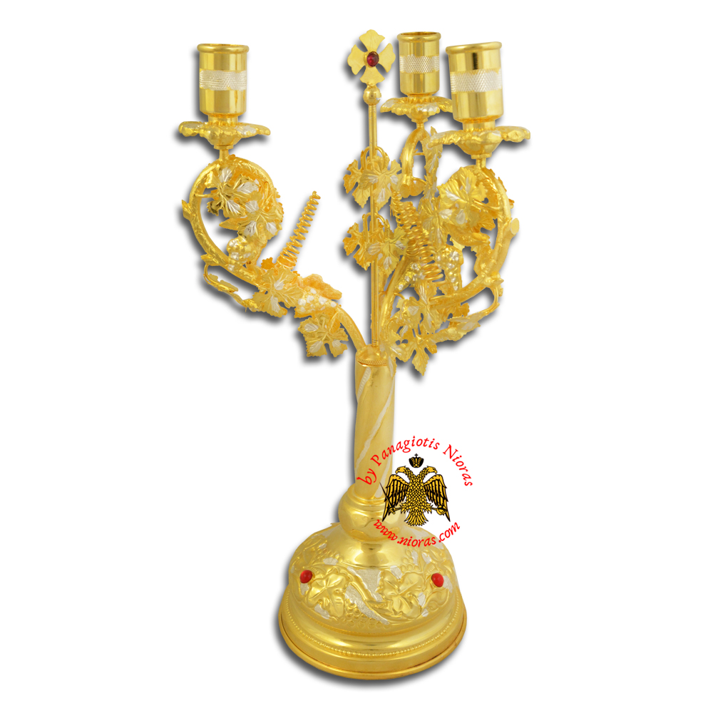 Orthodox Church Grapes Design Candle Stand Trikeron 29cm