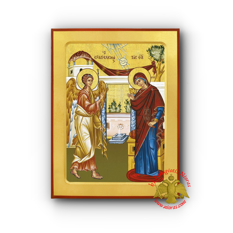The Annunciation Byzantine Wooden Icon
