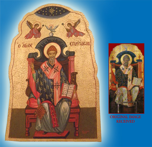 Hagiography Saint Spyridon Wooden Icon <b> Special Order </b>