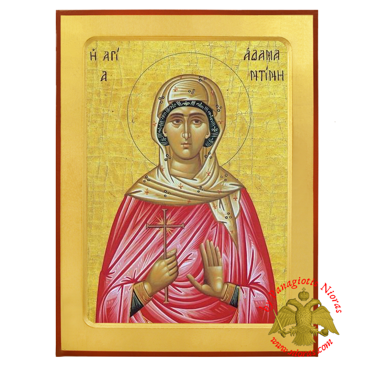Saint Adamantini Byzantine Wooden Icon