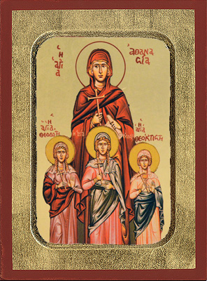 Saint Athanasia Byzantine Wooden Icon