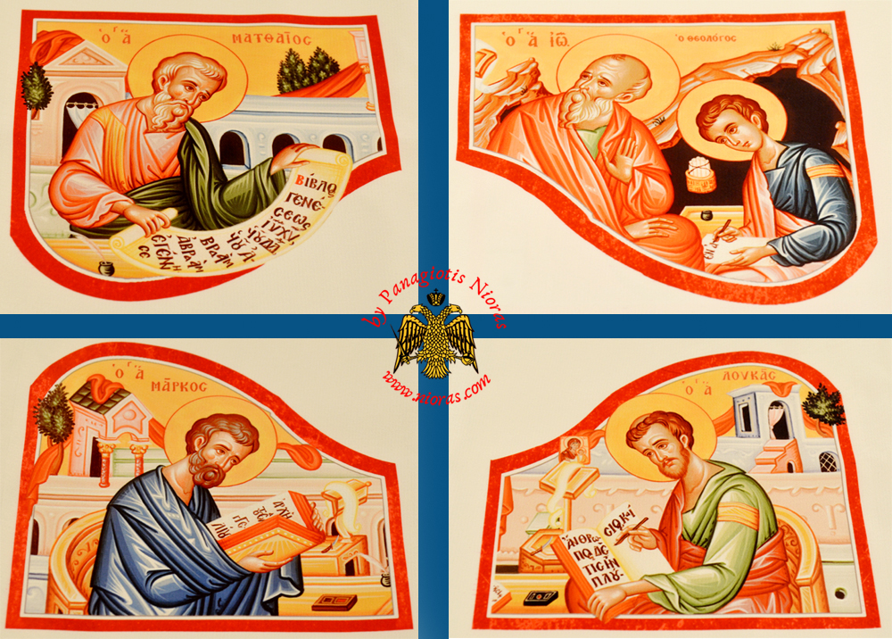 Silk Print Orthodox Apostle Set of 4 from Monastery