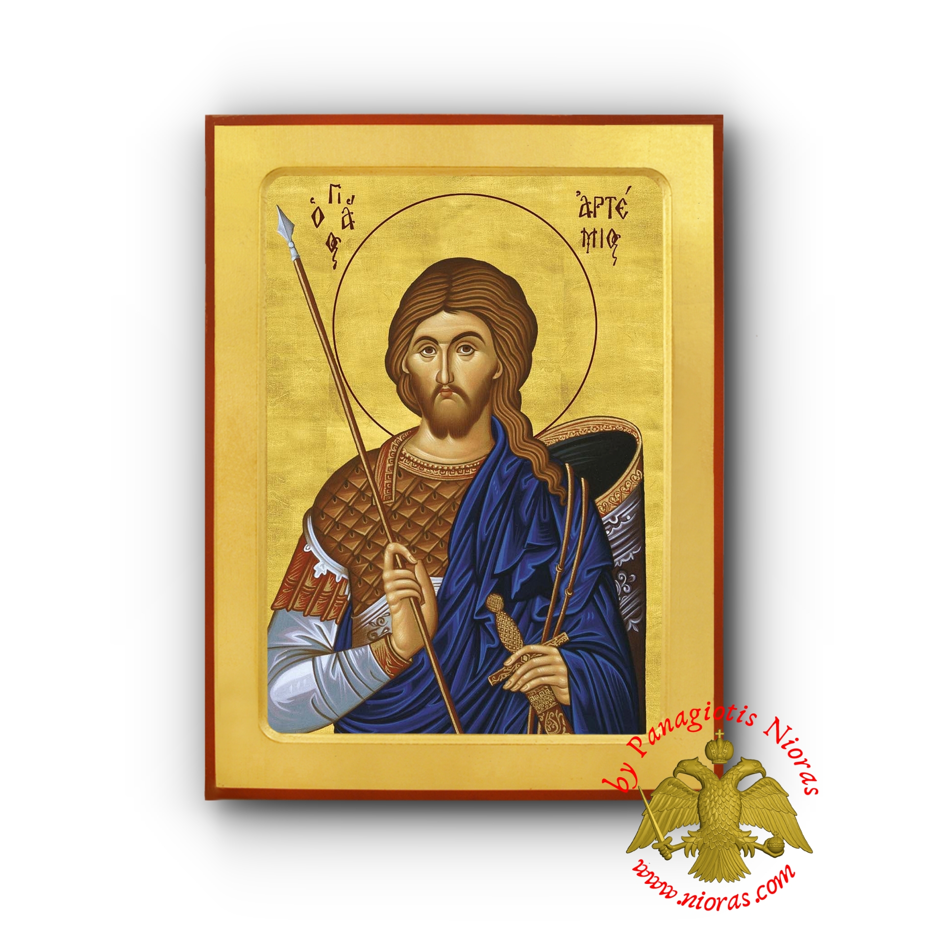 Saint Artemius the Great Martyr Byzantine Wooden Icon