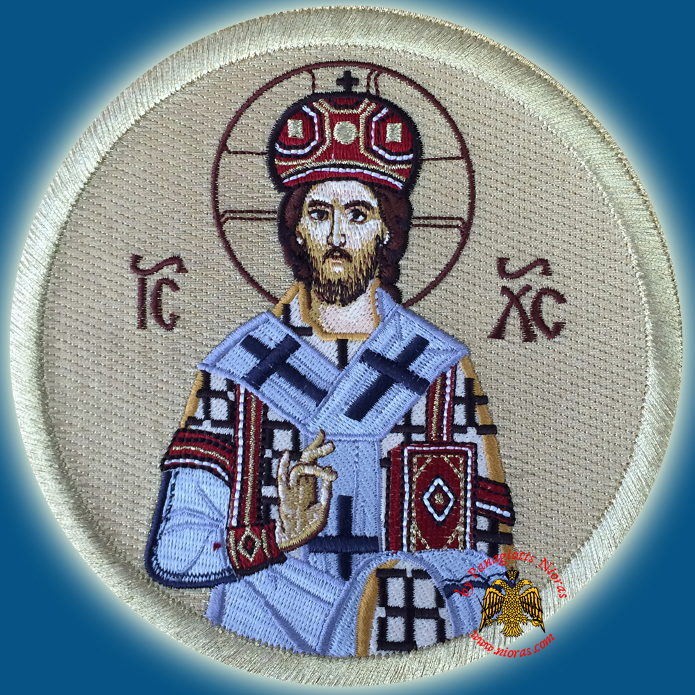 Orthodox Embroidery Christ Great High Priest d:16cm