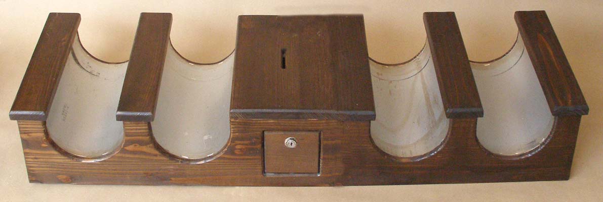 Natural Wood Candle Case 4 with Coin Box