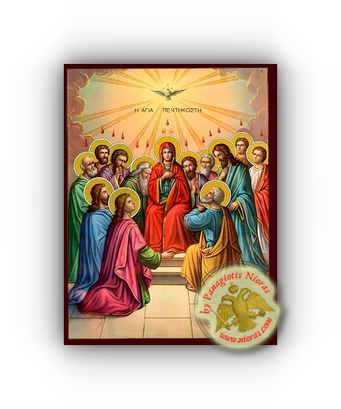 Holy Wooden Icon The Pentecost NeoClassical Style