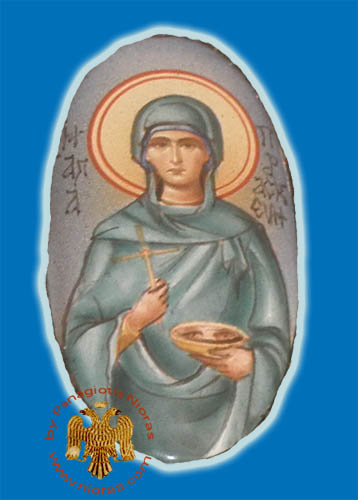 Enamel Oval Hand Painted Icon Saint Paraskevi