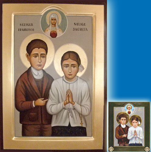 Hand Painted Francisco and Jacinta Icon <b> Special Order </b>