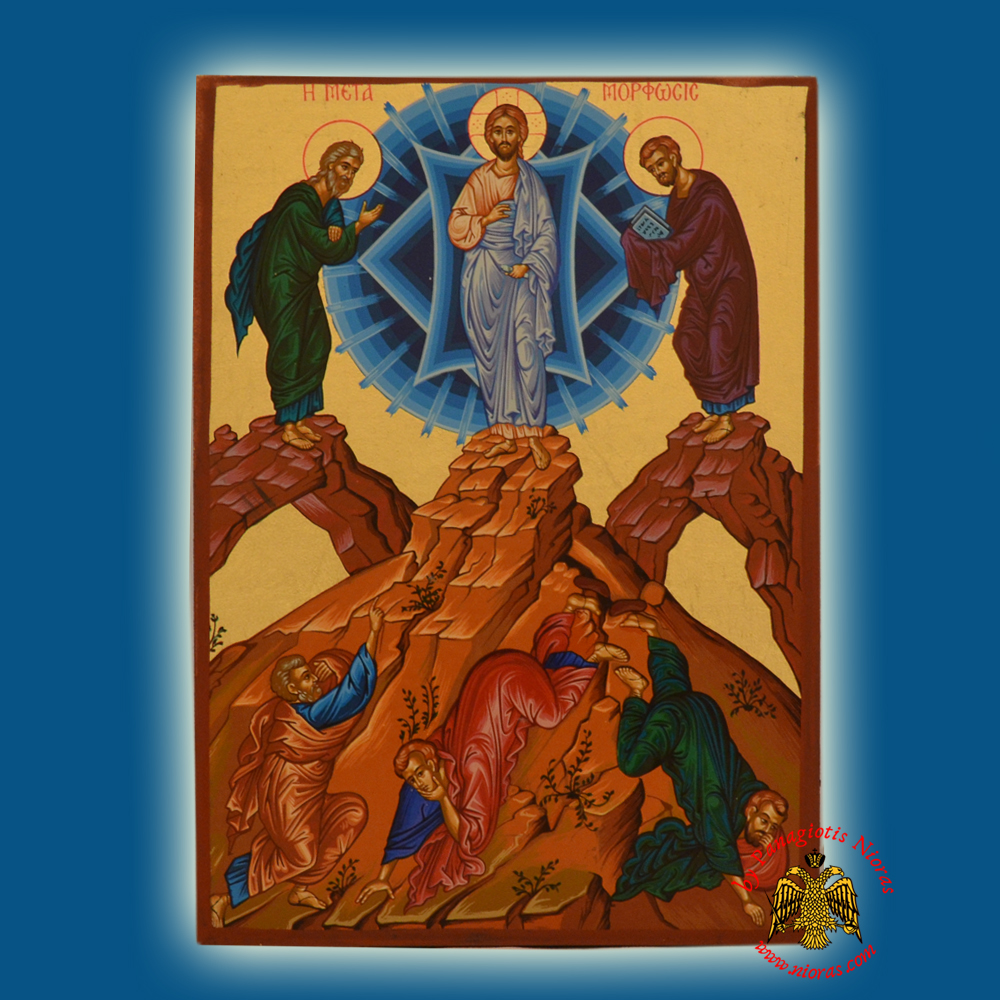 Christ The Transfiguration Byzantine Wooden Icon on Canvas