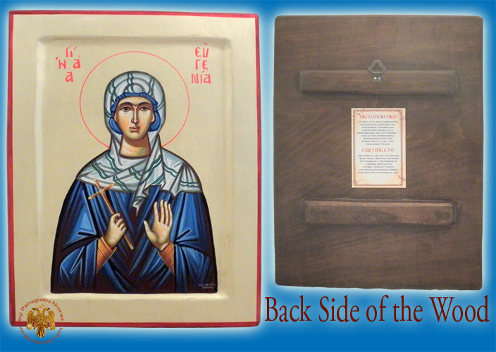 Hand Painted Saint Evgenia Wooden Icon