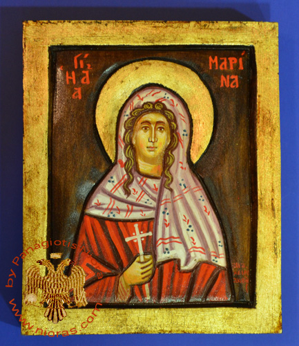 Hagiography Saint Marina Hand Painted Icon 10x16cm