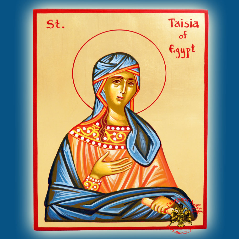 Hagiography Hand Painted Wooden Icon Saint Taisia