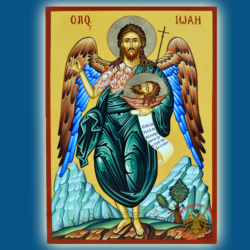 Hagiography Icon of Saint John the Baptist for Church Iconostasis <b> Special Order Request </b>