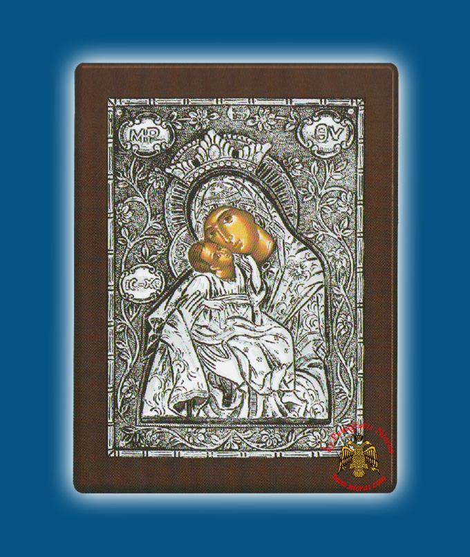 Holy Virgin Mary Theotokos Panagia Glykofilousa Silver Holy Icon