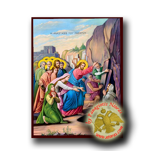 The Raising of Lazarus - Neoclassical Wooden Icon