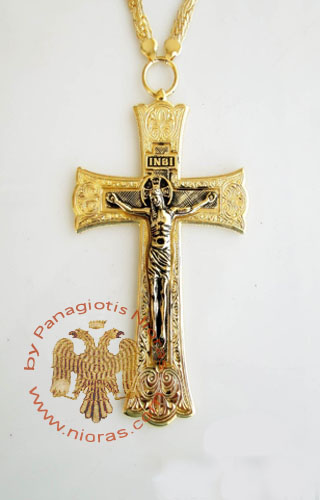 Pectoral Cross Design 165b Gold Plated Brass