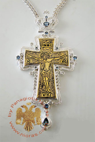 Pectoral Cross Design 187c Gold Plated Brass Zirgon Stone