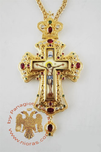 Pectoral Cross Design 189c Gold Plated Brass Zirgon Stone