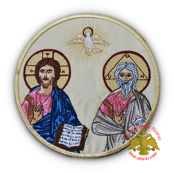 Orthodox Embroidery Holy Trinity Light Yellow d:16cm
