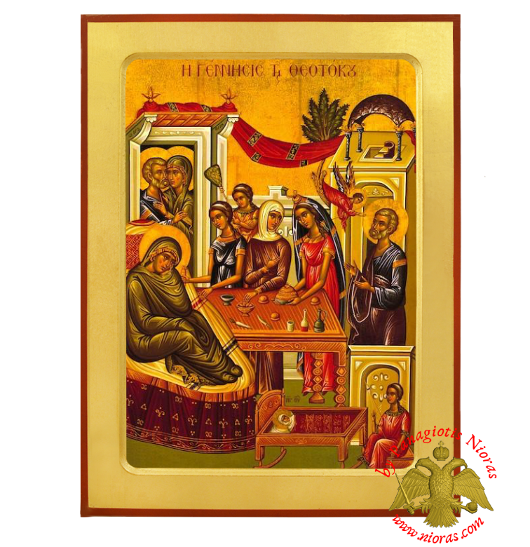 Orthodox Wooden Icon of the Nativity of our Most Holy Theotokos