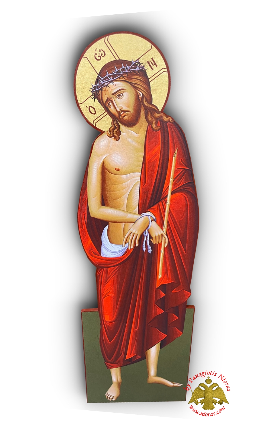 Orthodox Canvas Icon Jesus Christ Bridegroom molded on Wood H: 100cm