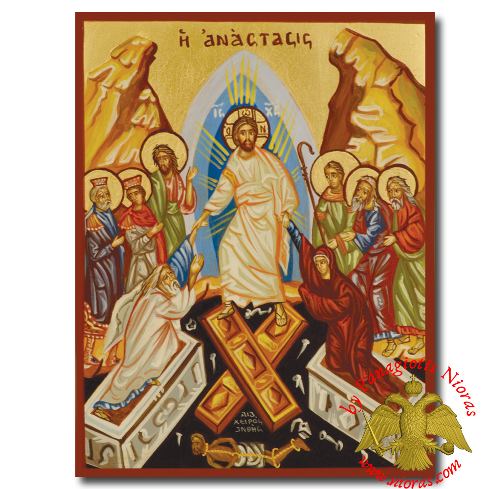 Hagiography Resurrection of Jesus Christ Byzantine Icon 30x40cm
