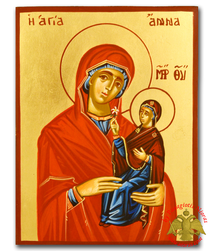 Hagiography Saint Anna Mother of Holy Virgin Mary Theotokos Byzantine Icon 15x20cm