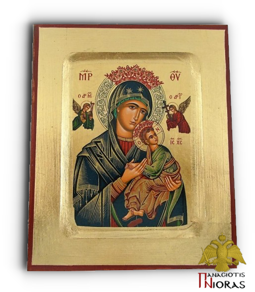 Holy Virgin Mary Panagia Amolyntos Byzantine Wooden Icon on Canvas