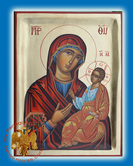 Hand Painted Holy Virgin Mary Odigitria 30x40cm