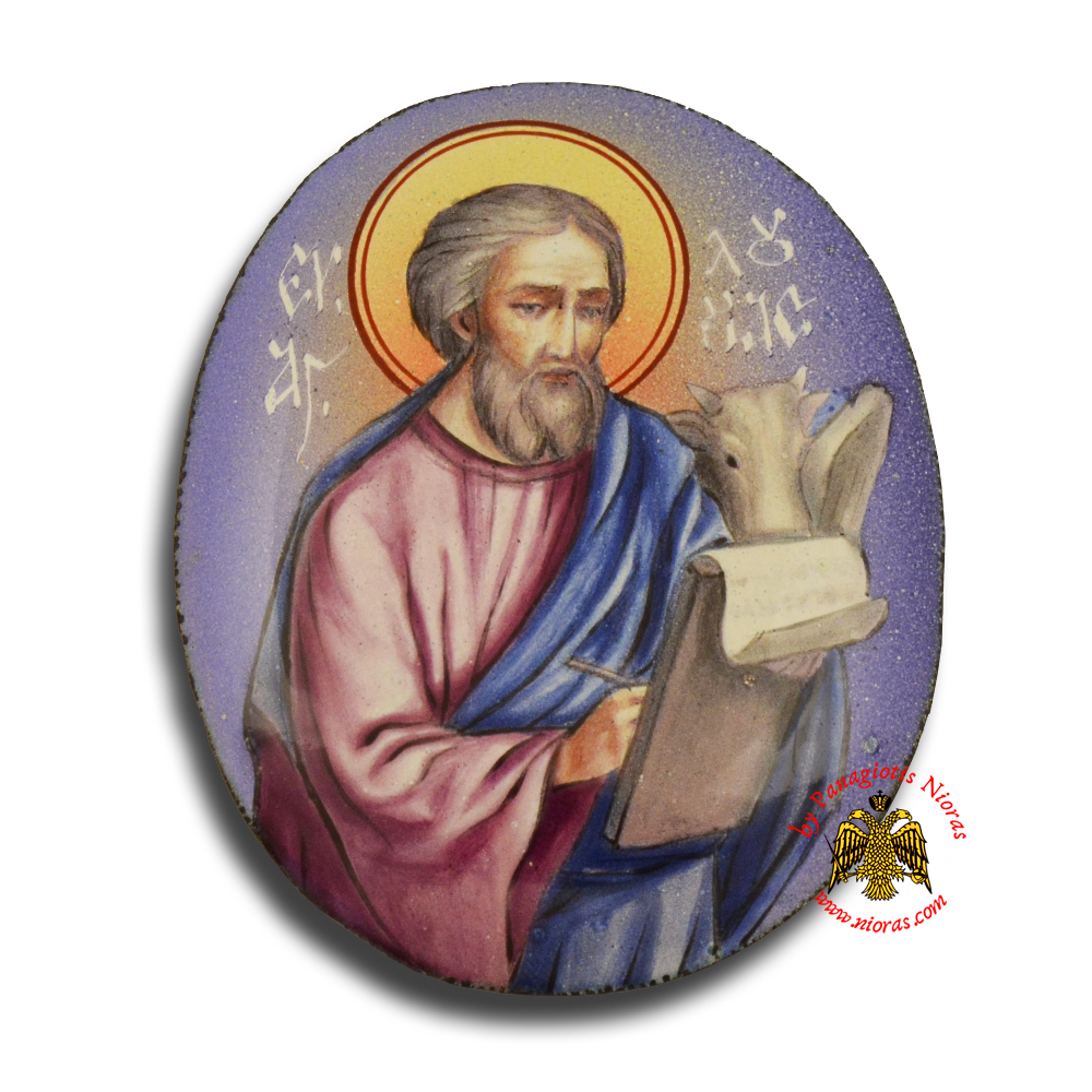 Russian Enamel Hand Painted Icon Saint Luke Apostle