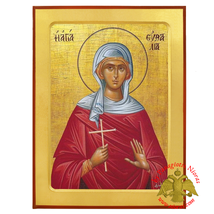 Saint Euthalia Byzantine Wooden Icon