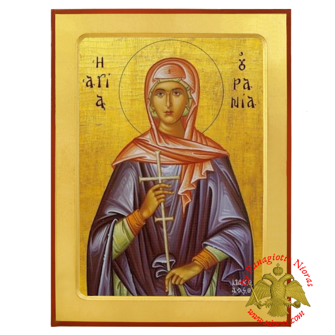 Saint Ourania wooden byzantine icon