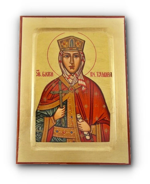 Saint Tamara Byzantine Wooden Canvas Icon