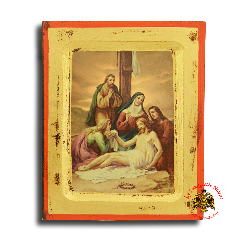 Εικόνα του Χριστού που αποκαθηλώνεται και ακουμπά στην Αγκαλιά της Παναγίας