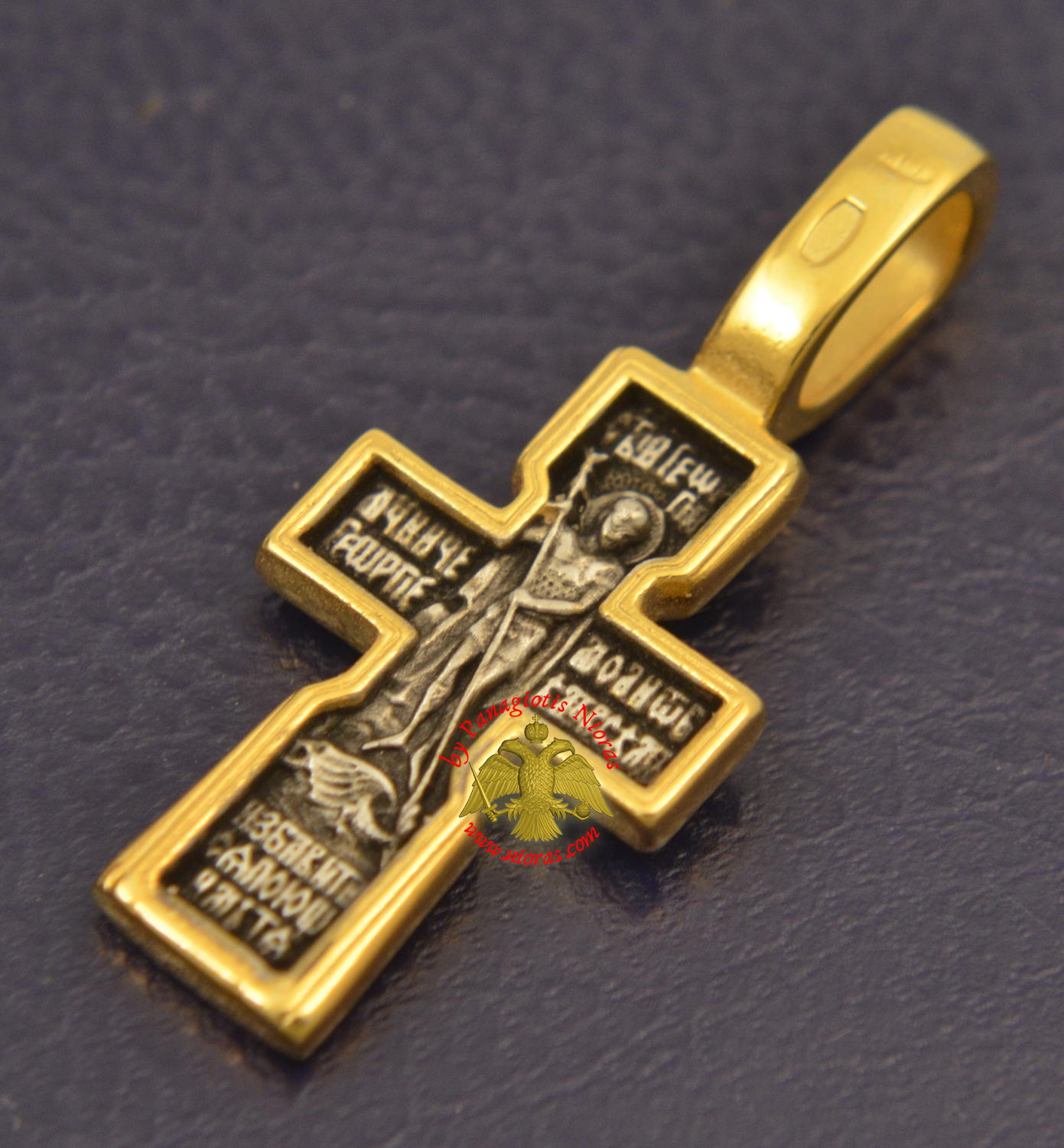 Russian Gold Unique Cross Orthodox Byzantine Era Silver 