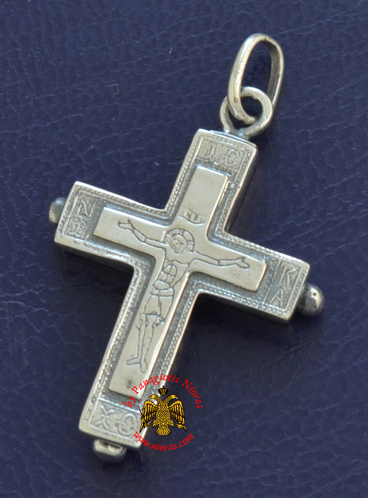 Byzantine Orthodox Cross Silver 925 Design Christ and ICXC NIKA