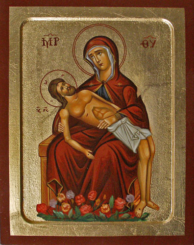 Theotokos Panagia Holy Virgin Mary of Geseke Byzantine Wooden Icon
