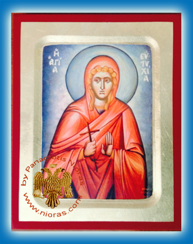 Saint Eftichia Byzantine Wooden Icon
