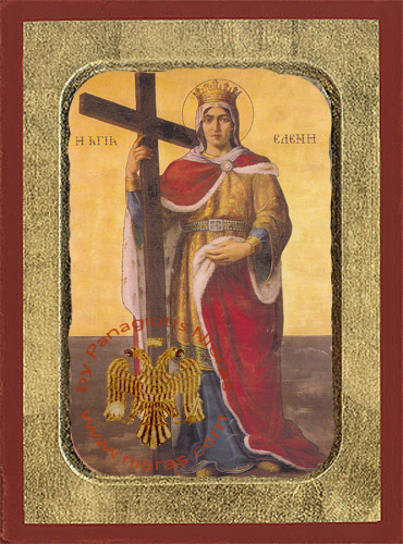 Saint Eleni of Paros with Frame wooden byzantine icon