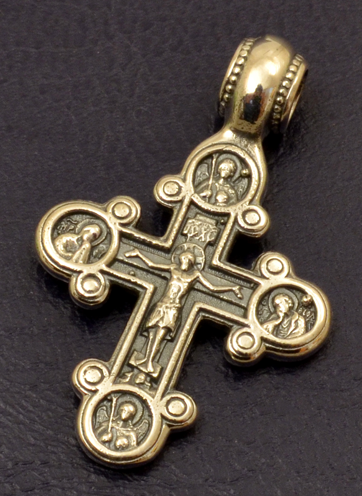 Traditional Byzantine Orthodox Silver 925 Double Faced Cross - No.019