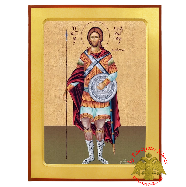 Saint Smaragdus Byzantine Wooden Icon